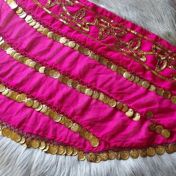 Belly Dance Festival Gypsy Gold Coin Hip Scarf - Picture 1 of 5